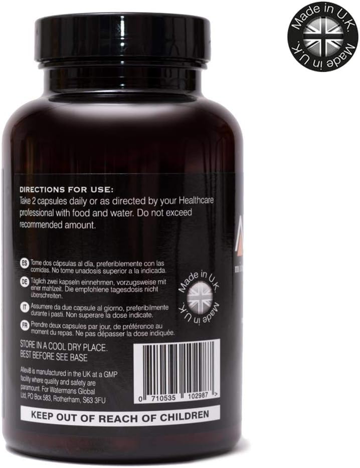 Allevi8 – Medicina ayurvédica, incienso, cúrcuma, jengibre, pimienta negra, vitamina D3. Suministro de 2 meses en una tina. Estas potentes hierbas