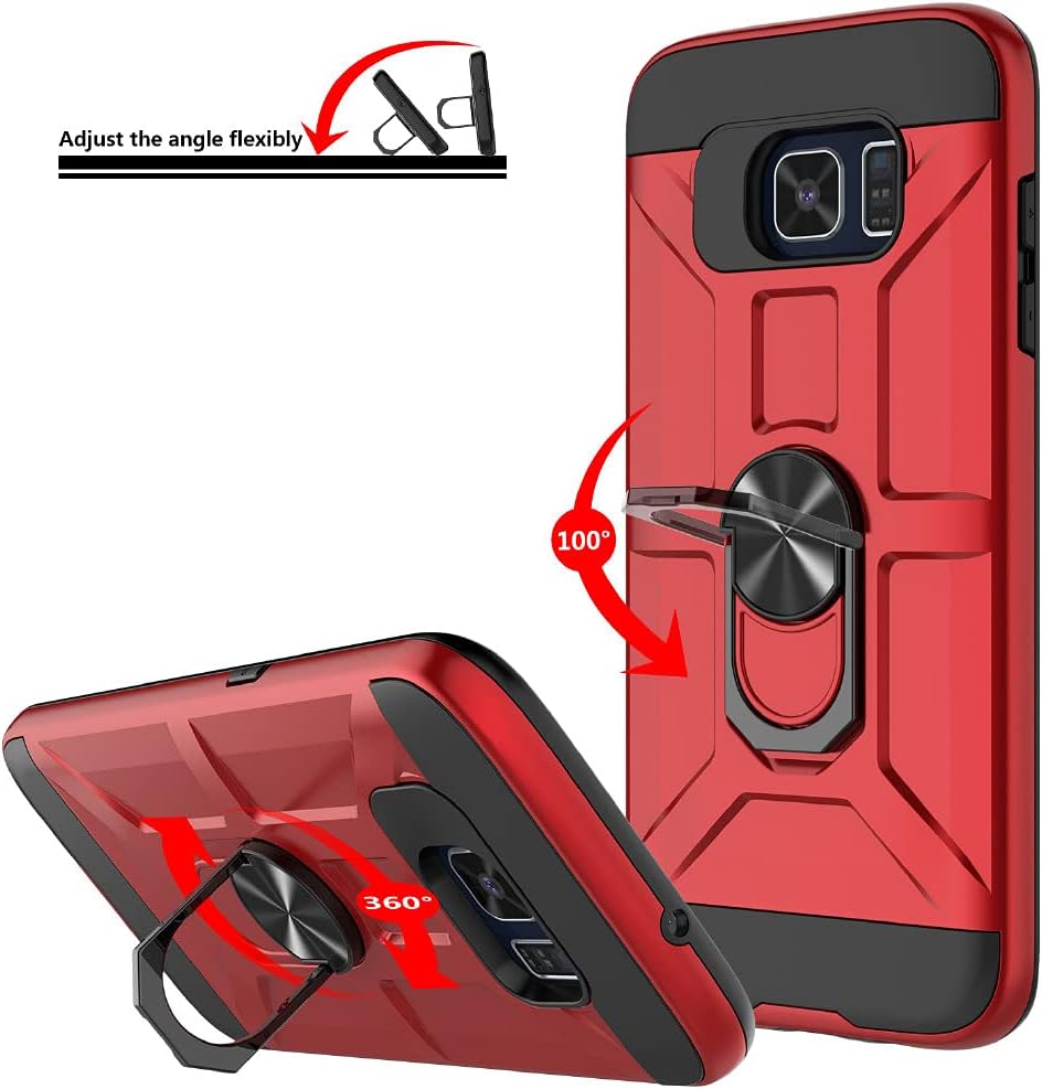 Jeylly Funda para Galaxy S6 Edge Plus, 3 colores, delgada, híbrida, resistente al impacto, TPU suave y policarbonato duro, a prueba de golpes,