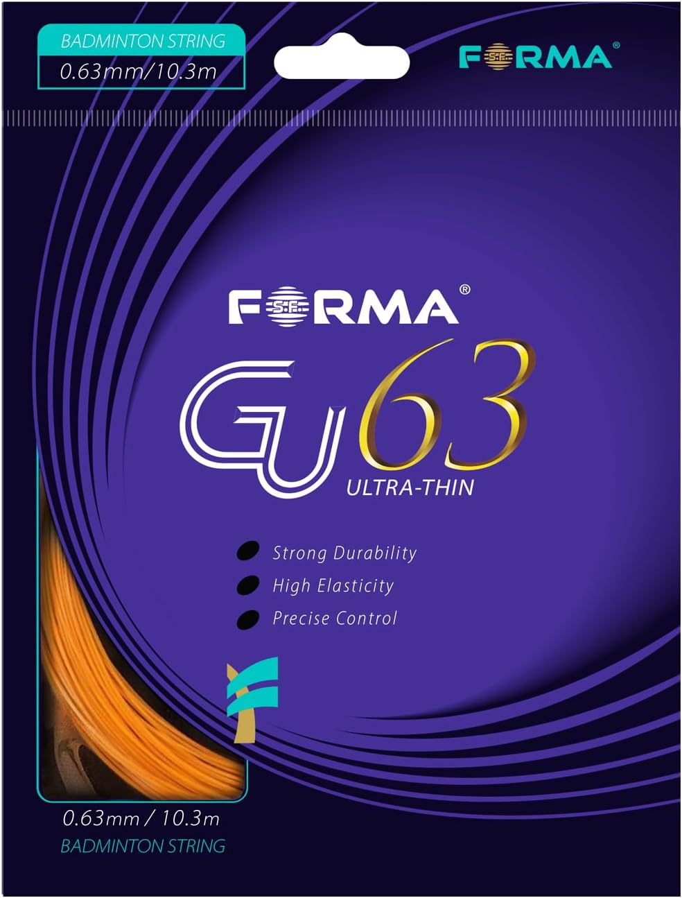 GU63 cuerda de bádminton 0.025 in 33.8 ft fuerte durabilidad buena elasticidad 4 colores amarillo blanco verde naranja