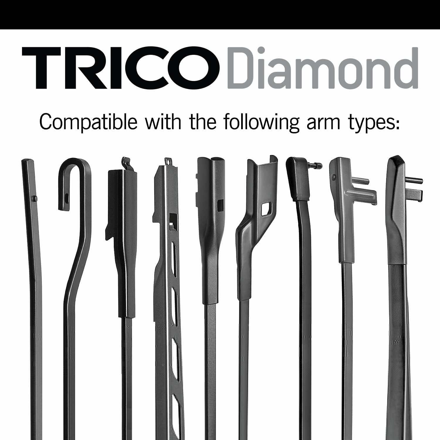 TRICO Diamond – Paquete de 2 limpiaparabrisas de repuesto de 24 y 21 pulgadas para automóvil, de alto rendimiento (25-2421), fácil instalación y