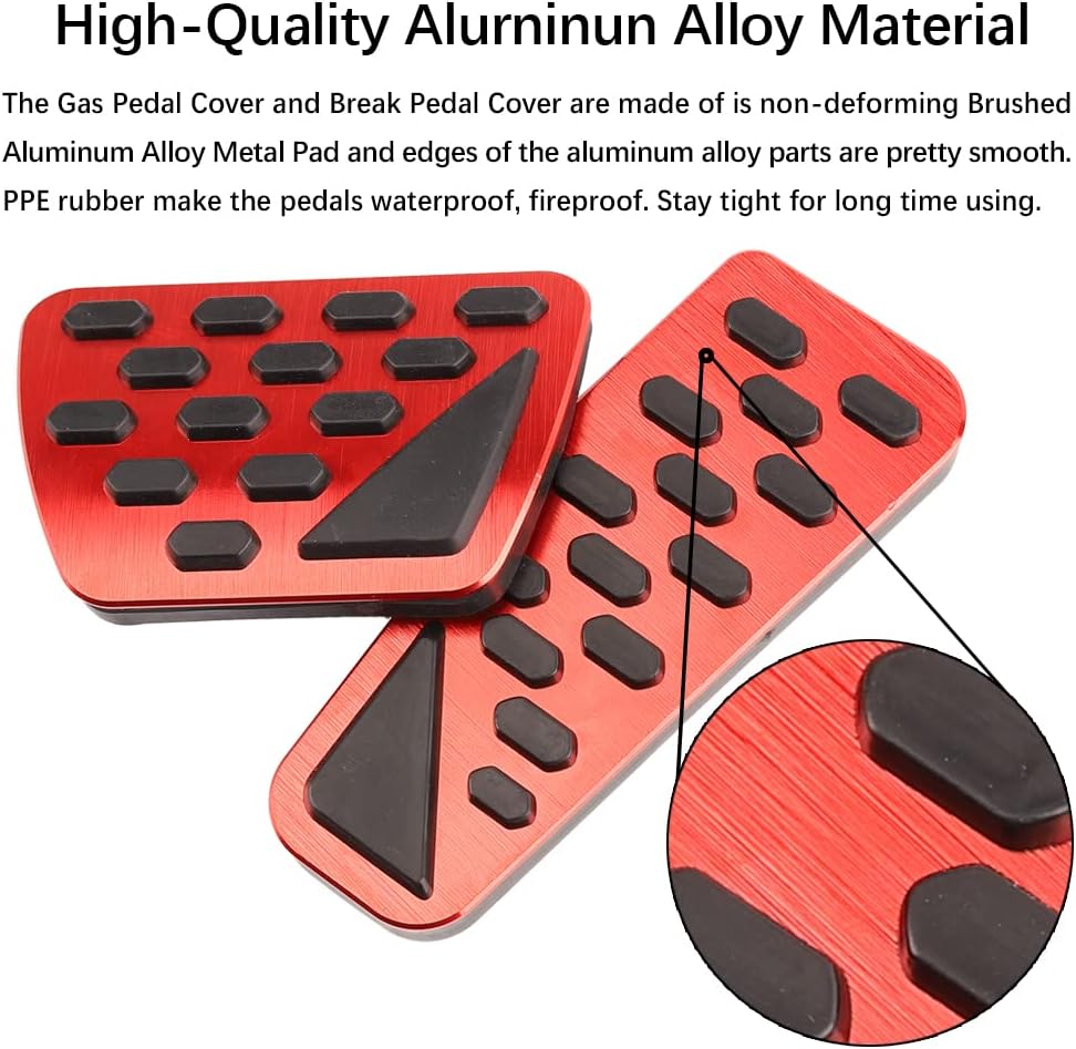 CEBAT 2 fundas de pedal de aluminio antideslizantes rojas para Jeep Wrangler JLJLU 2018-2023 2024,2020 2021 2022 2022 2023 Gladiator JT