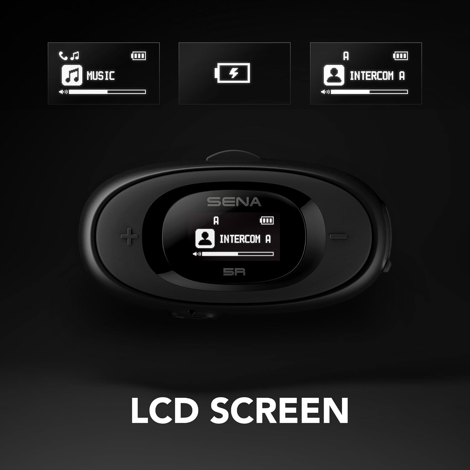 Sena Auriculares de intercomunicación Bluetooth de 5R bidireccionales HD para motocicleta, paquete dual, color negro