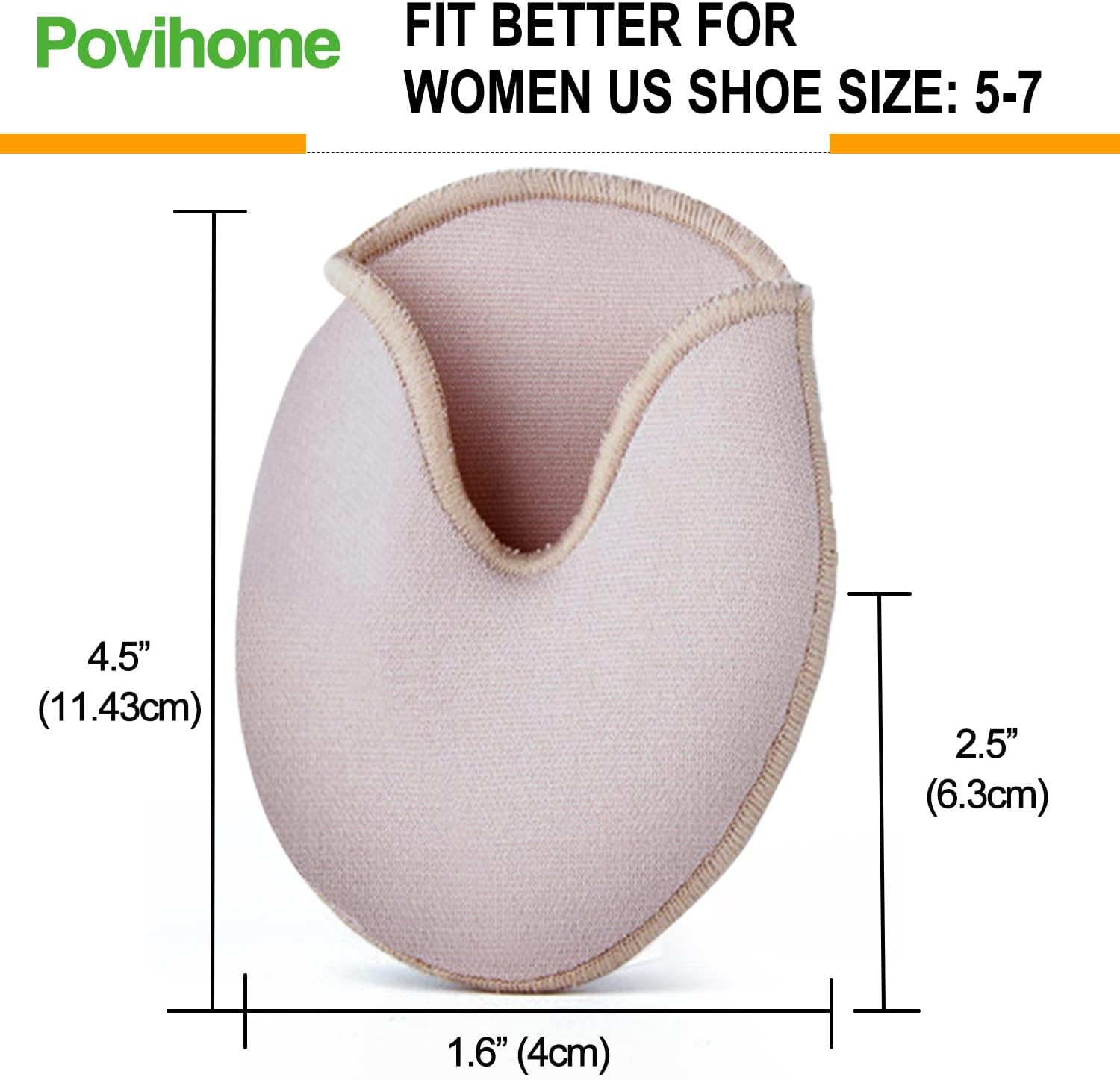Povihome Almohadillas para proteger los dedos de los pies, cubierta de gel para los dedos de las mujeres 5-7 para talón, ballet, zapatos de punta, 1