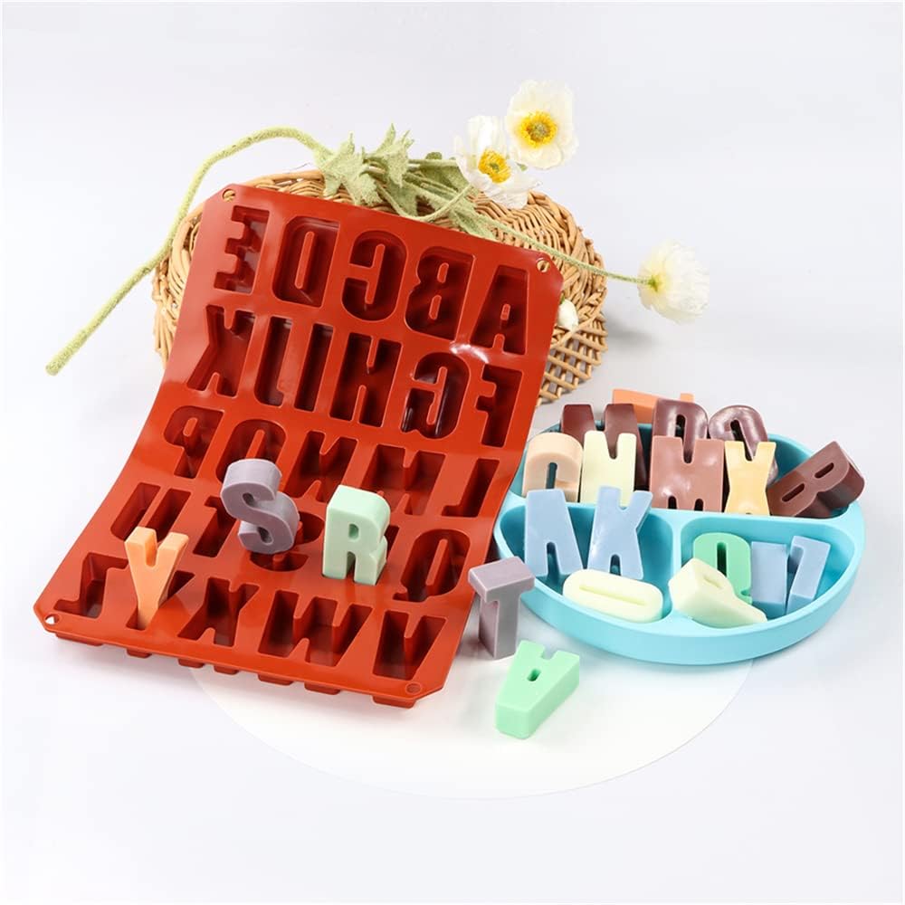 Moldes de silicona del alfabeto para hormigón de cemento mayúscula número molde de resina pastel molde DIY yeso hecho a mano herramientas de