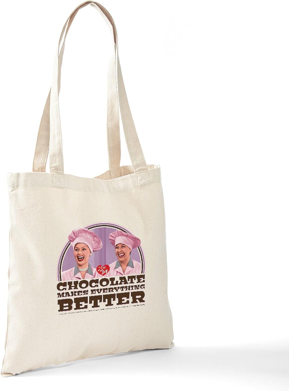 CafePress I Love Chocolate Tote Bag Bolsa de lona natural, bolsa de compras de tela