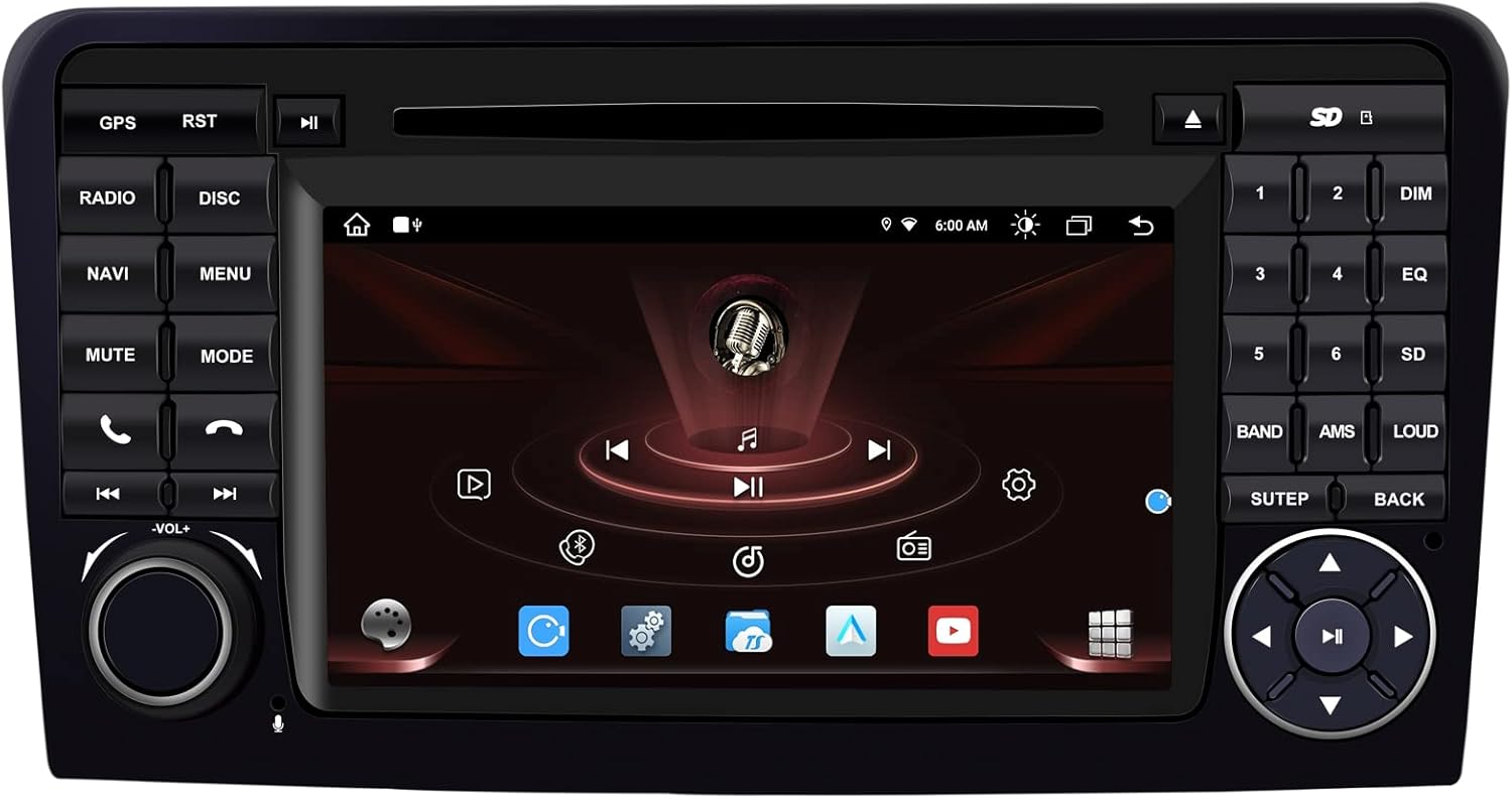 Android 12 Radio de coche estéreo navegación GPS para Mercedes Benz GL ML clase W164 X164 ML350 ML450 GL320 GL450 GL450 doble DIN HD pantalla