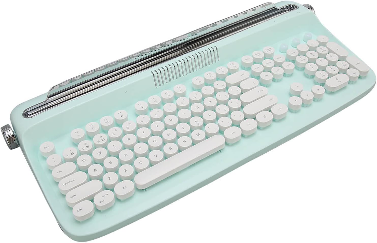 Teclado mecánico para juegos, teclado inalámbrico de máquina de escribir, teclado Bluetooth con soporte para teléfono, teclado redondo de 104