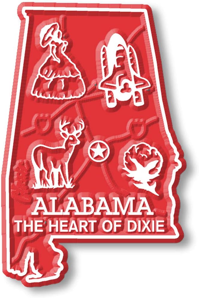 Imán con diseño de mapa de estado, Alabama