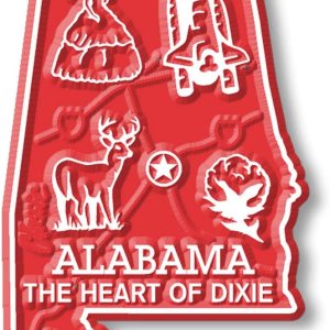 Imán con diseño de mapa de estado, Alabama Imán con diseño de mapa de estado, Alabama