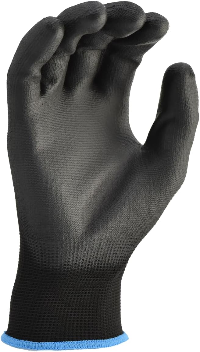 12 pares de guantes de trabajo para hombre, guantes de agarre ligeros para el trabajo, disponibles en 4 tamaños, guantes recubiertos de goma de