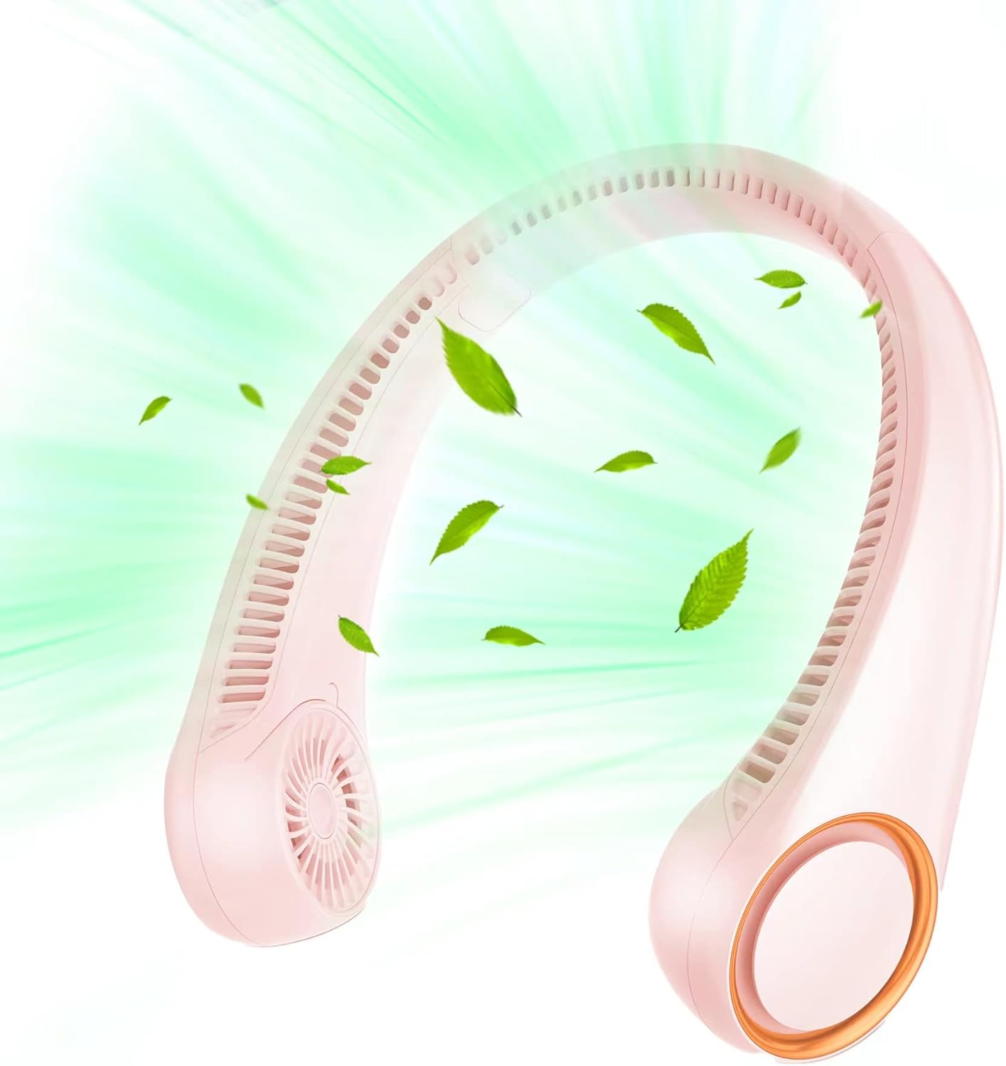 Ventilador de cuello portátil, ventilador sin aspas manos libres, ventilador personal de enfriamiento de 360, ventilador silencioso portátil para