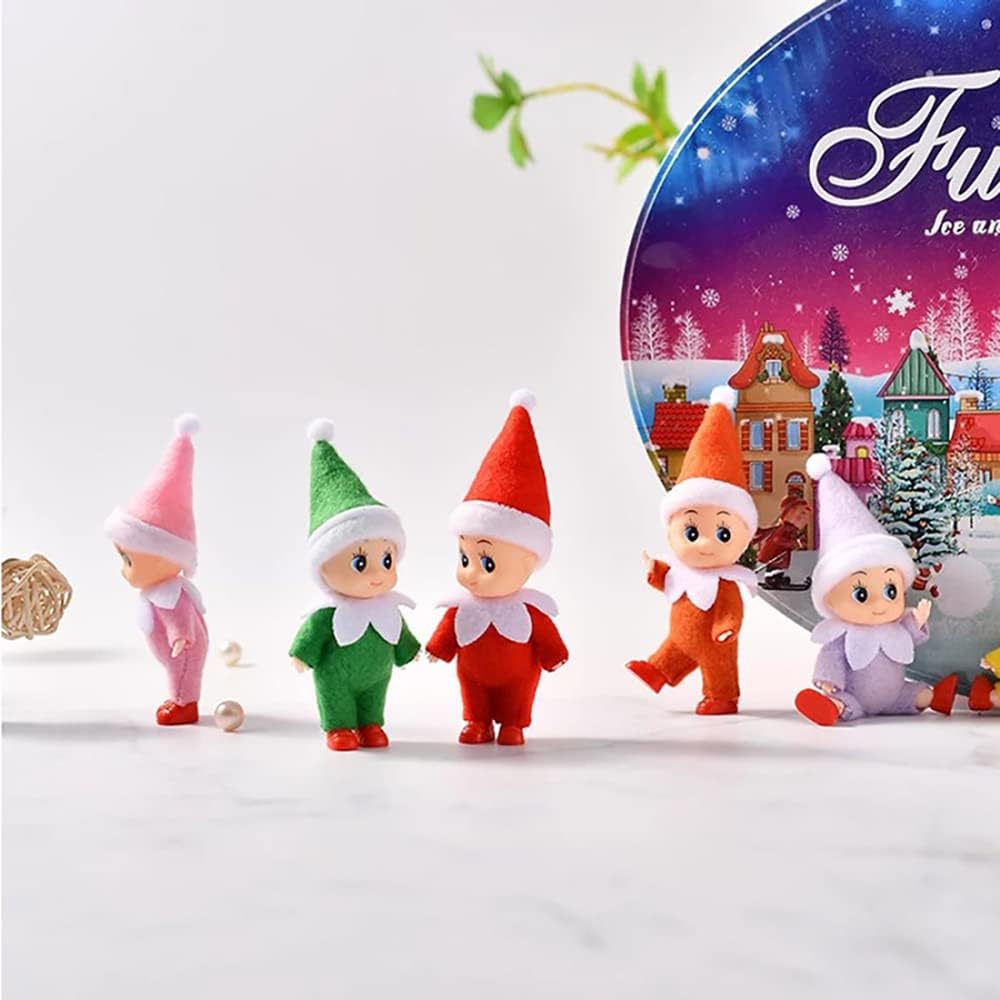 Pequeñas muñecas de bebé, gemelos, mini elfos, juego de juguetes brillantes para decoración de estantes, accesorios de regalo para niñas, niños,