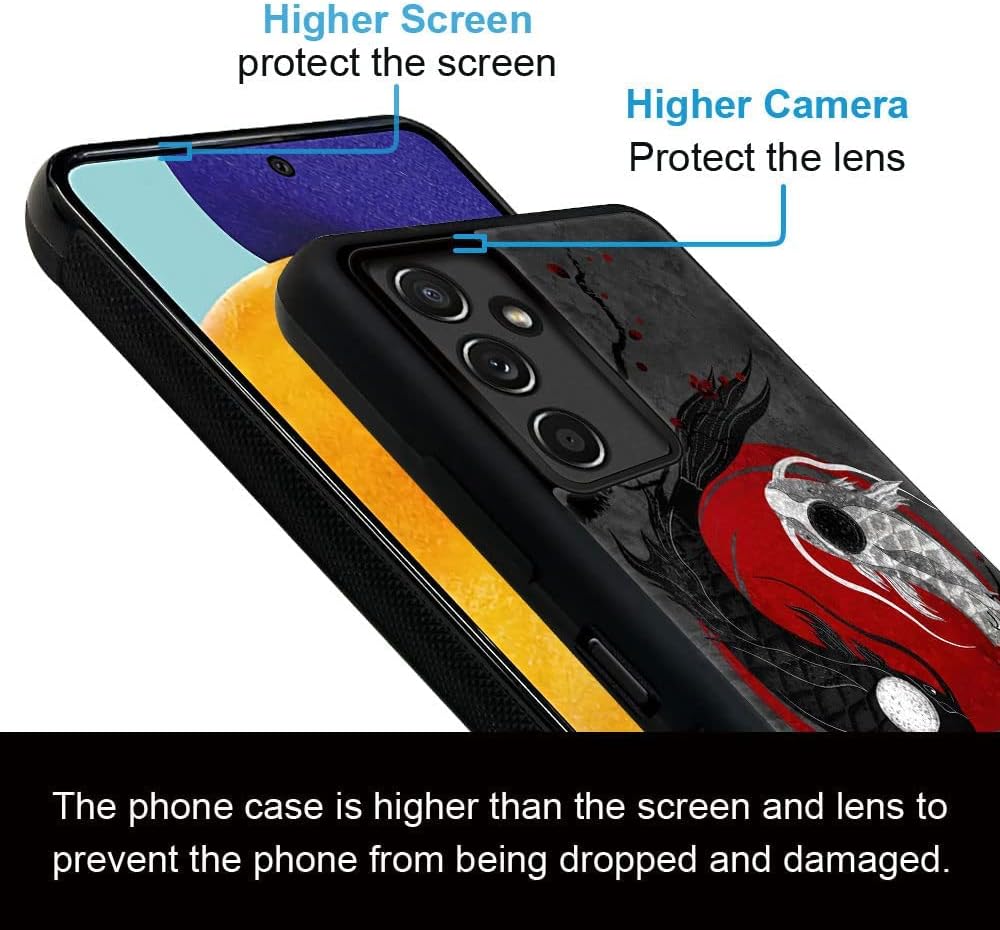 DJSOK Funda compatible con Samsung Galaxy A14 5G, diseño de pez Koi japonés para niñas y hombres, patrón de protección contra caídas con funda de