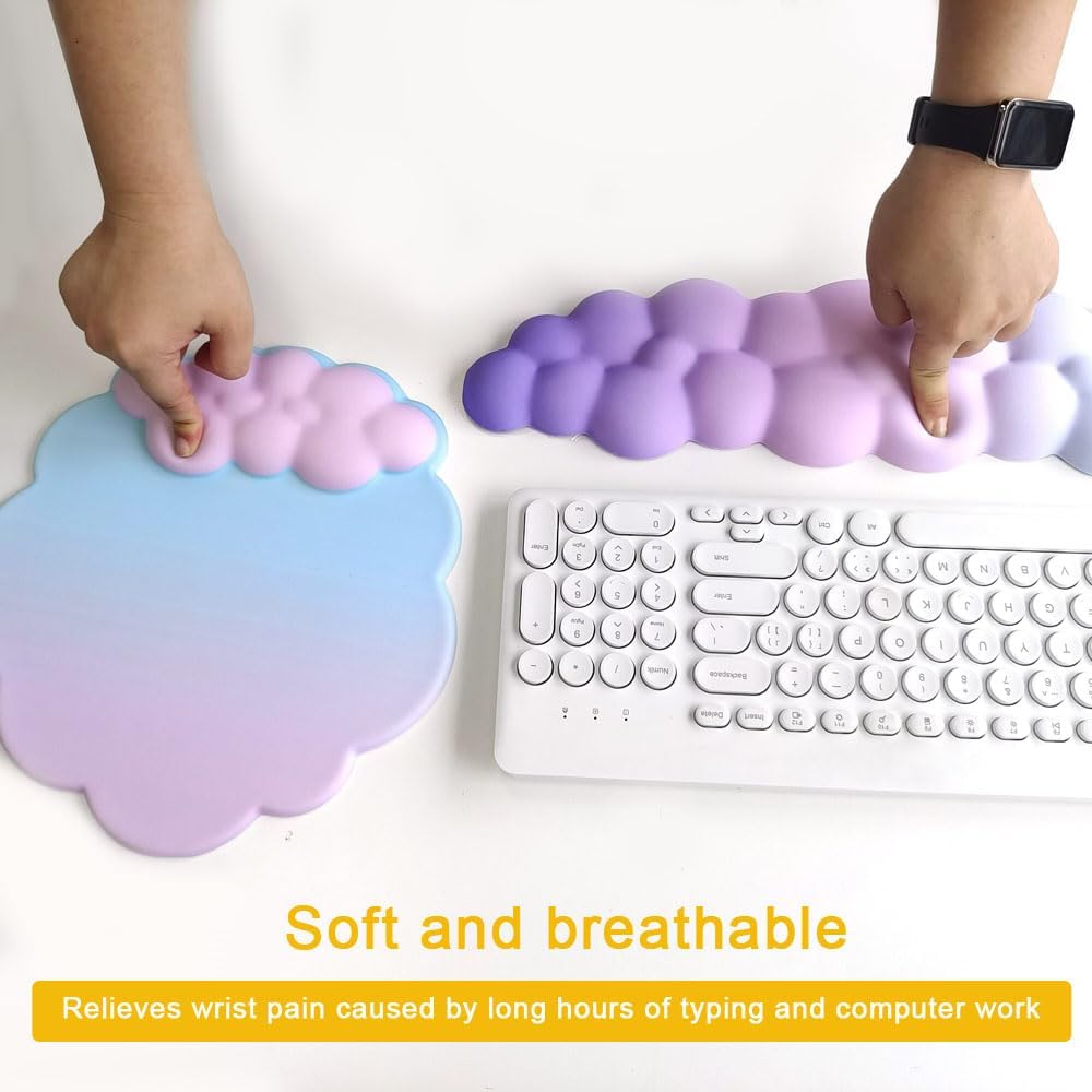 Alfombrilla para mouse con reposamuñecas ergonómica, suave y flexible, antideslizante, puede aliviar el dolor de muñeca de oficina a largo plazo,