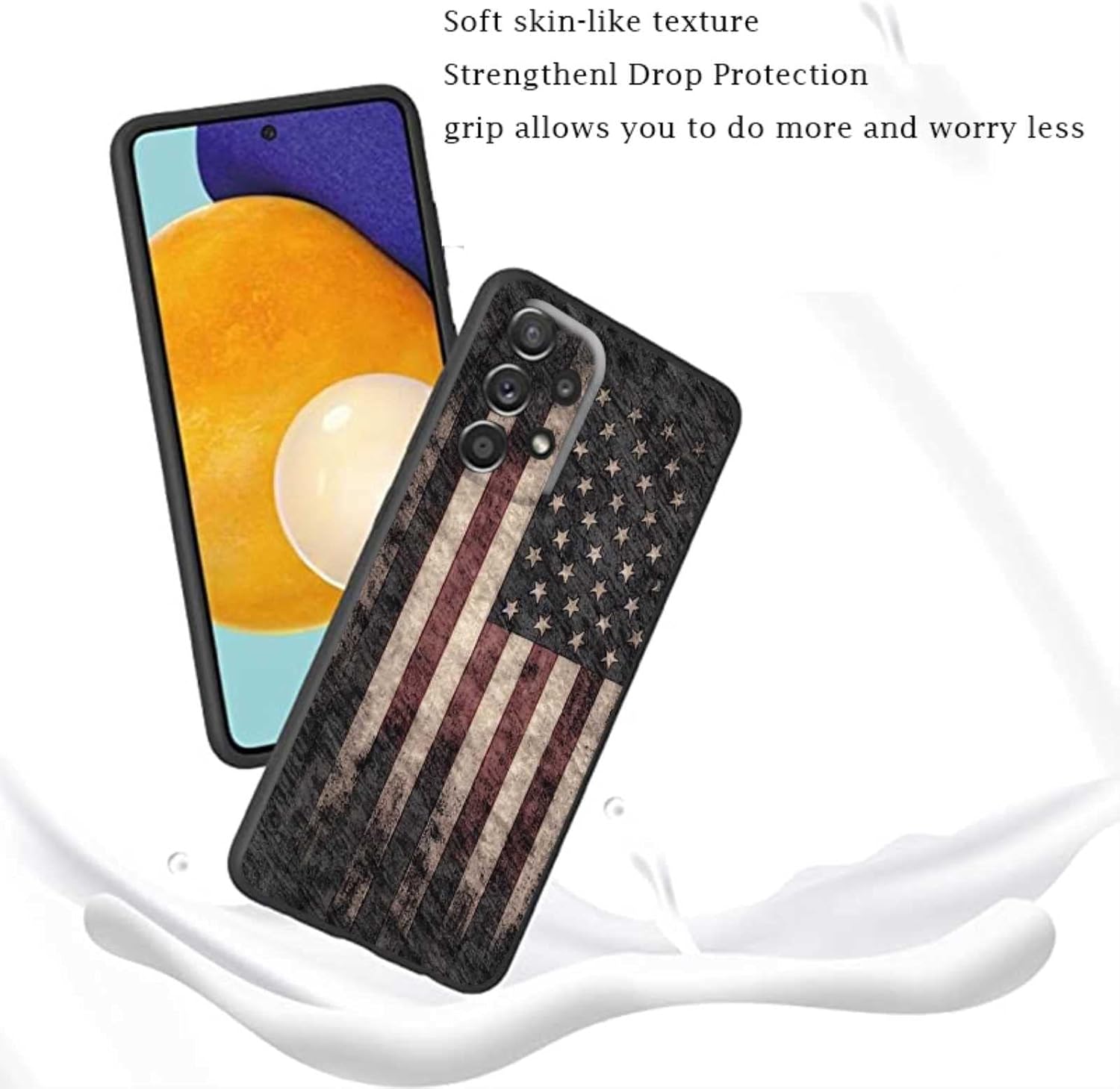 Compatible con Samsung Galaxy A52 5G – Funda con bandera de Estados Unidos, soldado, veterano, patriota, regalos para Samsung para hombres, niños y