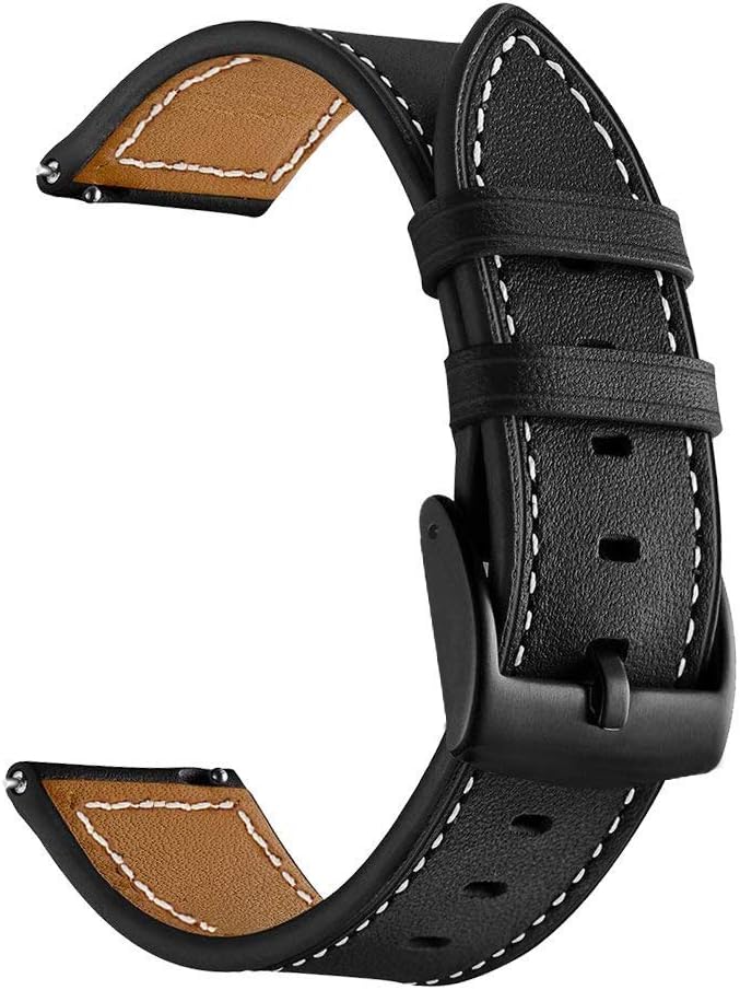 LDFAS Compatible con Vivoactive 345, 18200.866 in (paquete de 2) correa de reloj de cuero para mujeres y hombres, compatible con Garmin Venu 32,