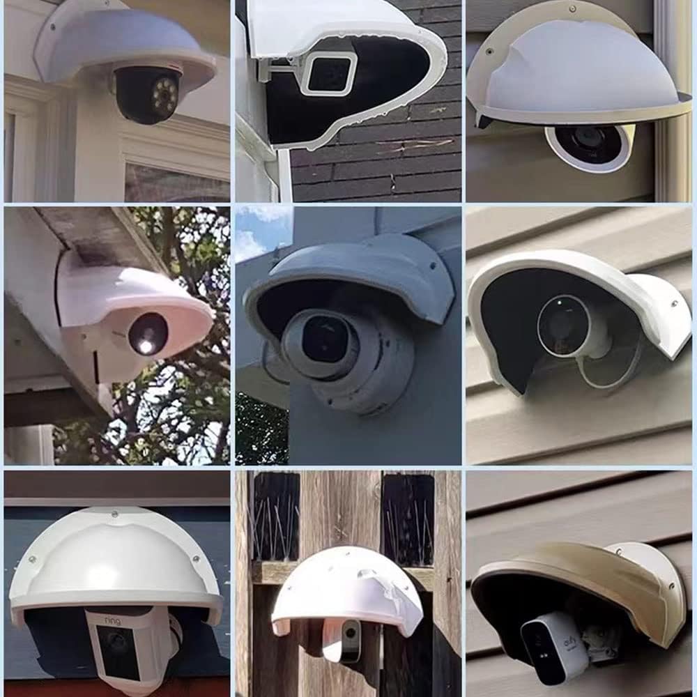BeElion Universal Sun Rain Shade Vigilancia Cámara Protector Protector Protector para NestAnilloDomeBullert Exterior CCTV Cámara de Seguridad