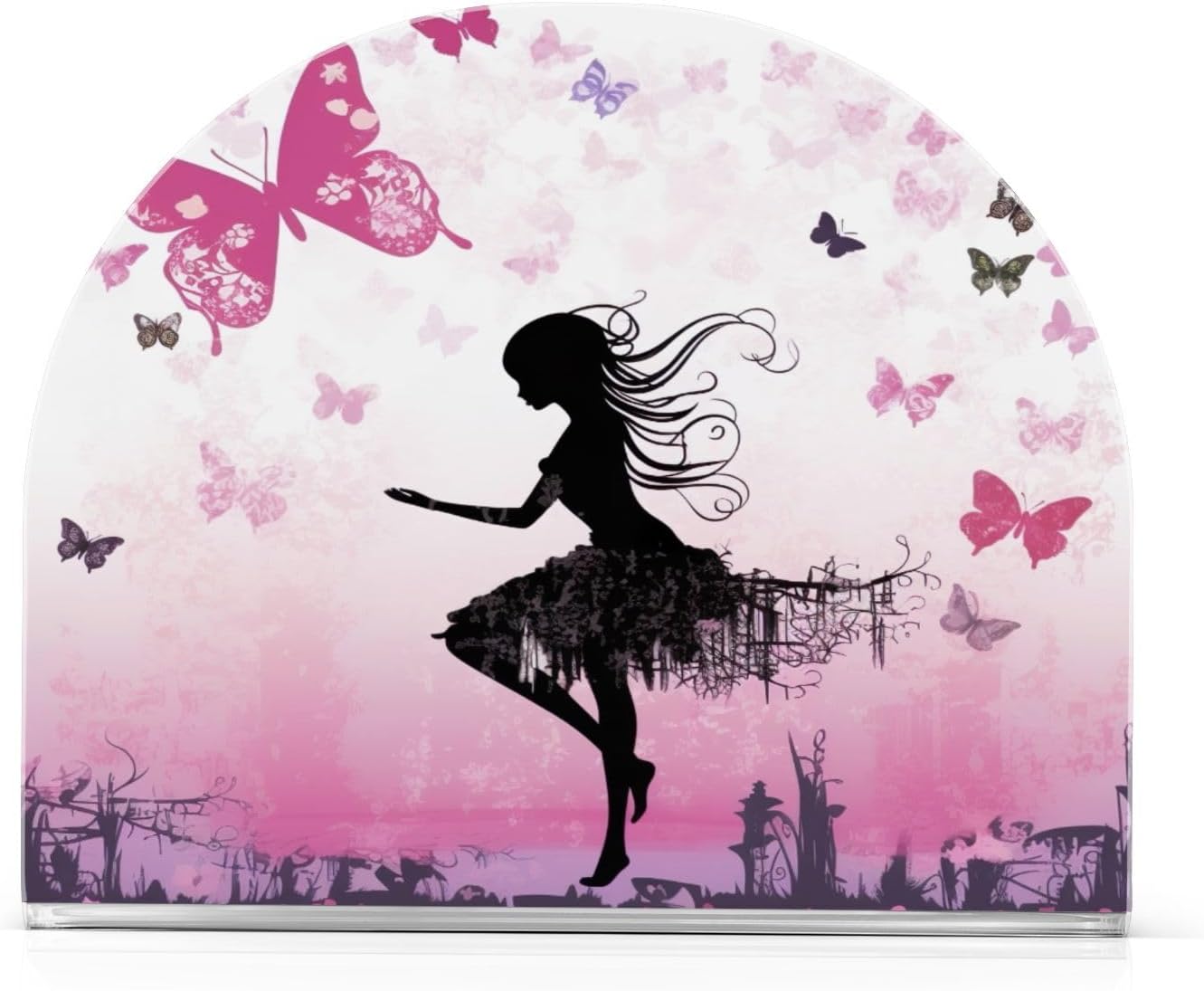 Napkin Holder Butterfly Girl Napkin Holders for Tables, Clear Acrylic Napkin Holders Cocktail Napkin Holder for Kitchen Restaurant Bar Home Decor