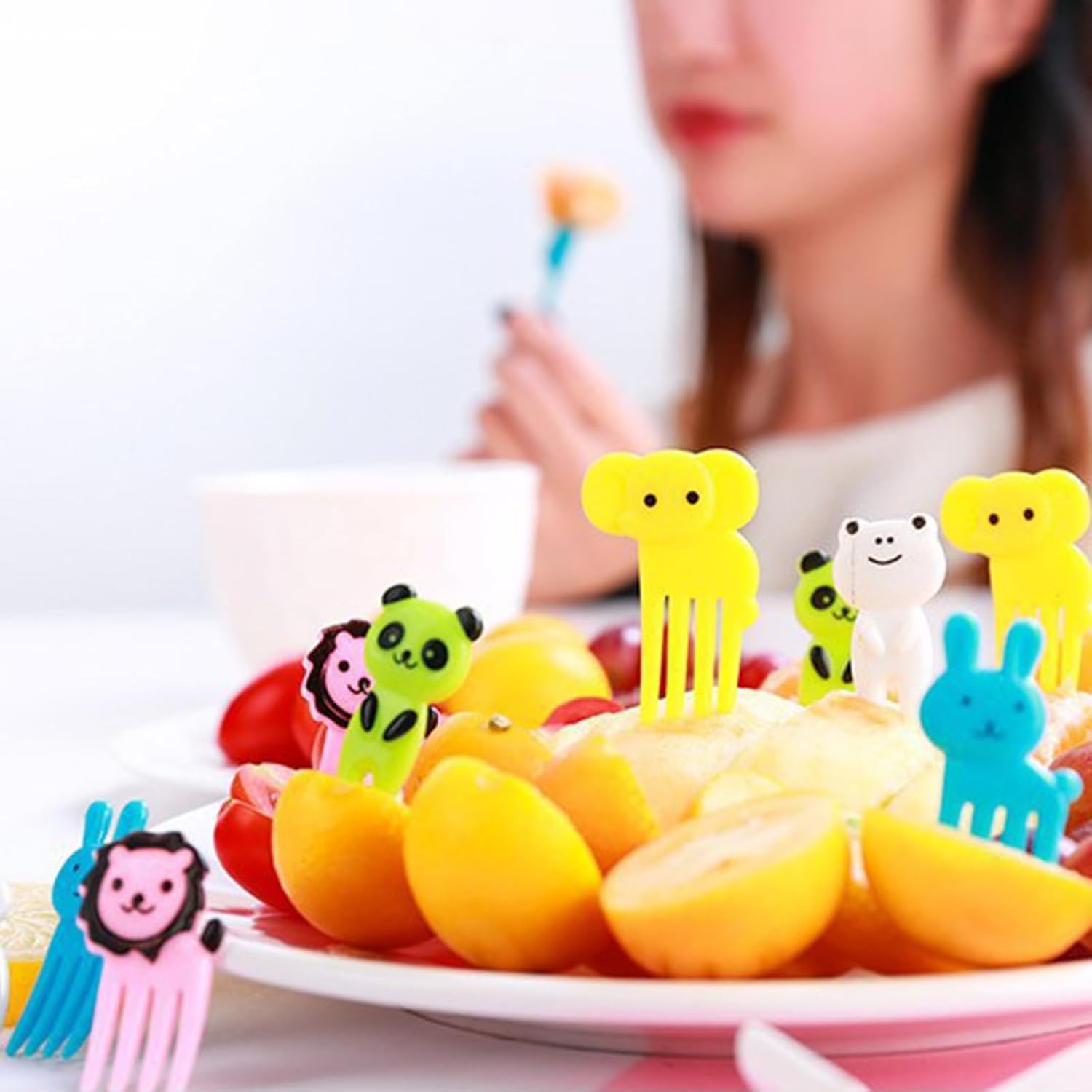 1852120 piezas de alimentos de animales para niños, divertidas selecciones Bento para comensales quisquillosos, lindos palillos de dientes de comida