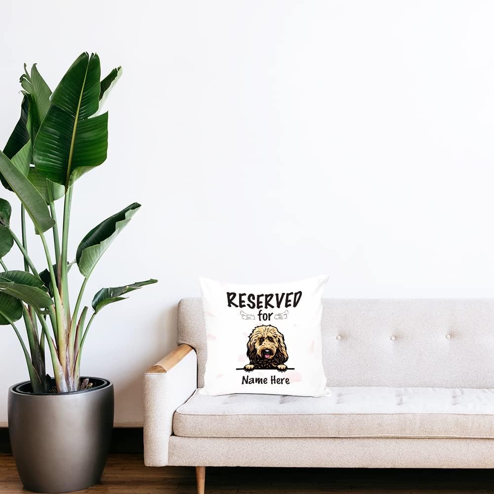 MALIHONG Funda de almohada personalizada reservada para el perro, cocker spaniel, cachorro leal, mascota, funda de almohada de lona blanca para