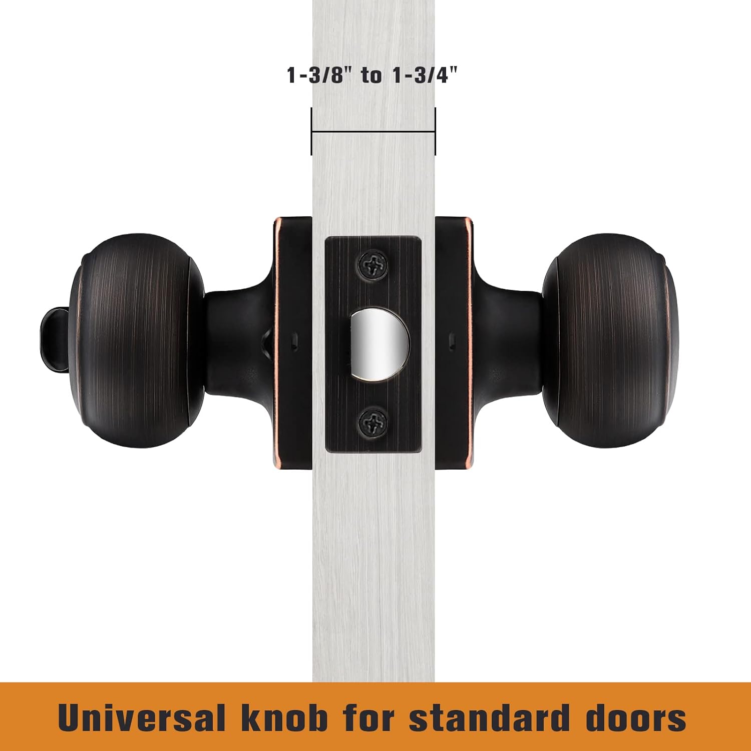 Probrico Pomos cuadrados para puerta de privacidad, pomos de puerta de dormitorio con cerradura, pomo de puerta interior de bronce aceitado para