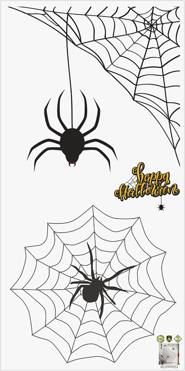 Adhesivos de pared de Halloween, diseño de telaraña, decoración decorativa para ventana, casa embrujada, decoración de fiesta, arte de pared de PVC,