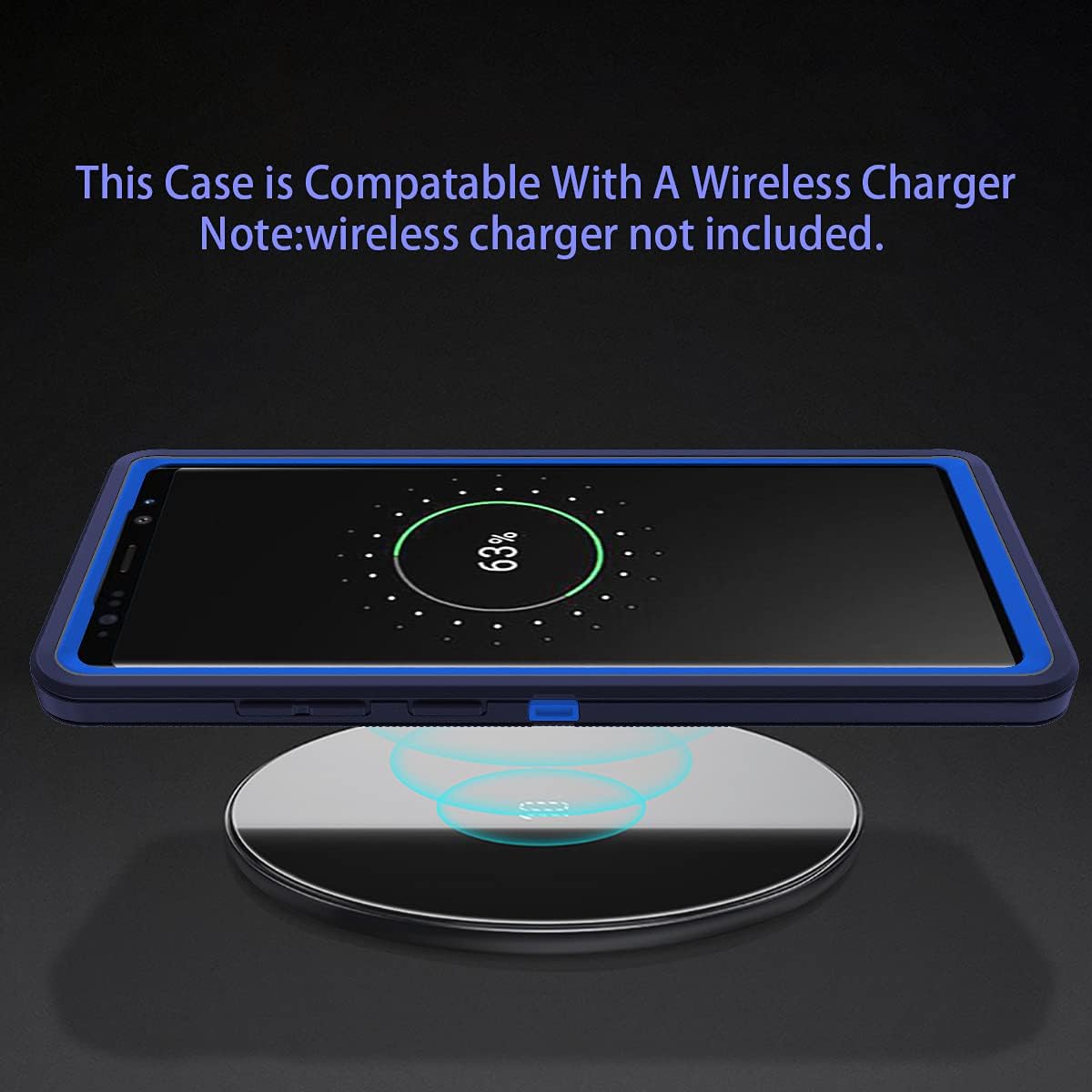 I-HONVA Funda para Galaxy Note 9 a prueba de golpes, a prueba de polvo y caídas, 3 capas de protección de cuerpo completo sin protector de pantalla,