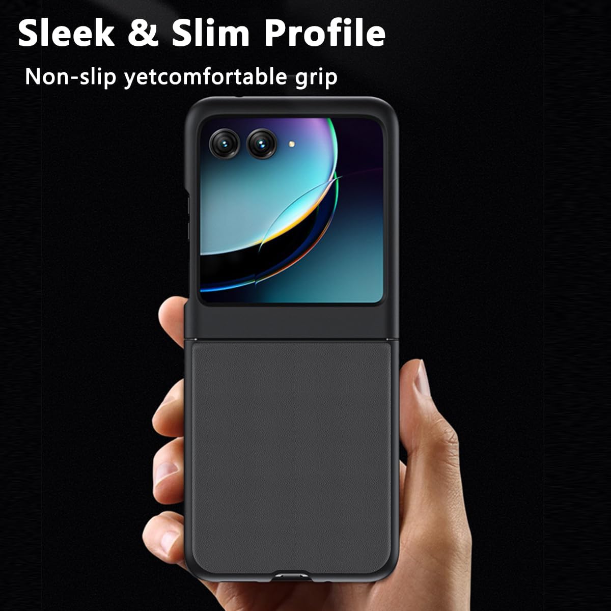 Funda para Motorola Razr Plus 2023, funda para teléfono Motorola Razr+, parte trasera de piel sintética de lujo, protección a prueba de golpes,