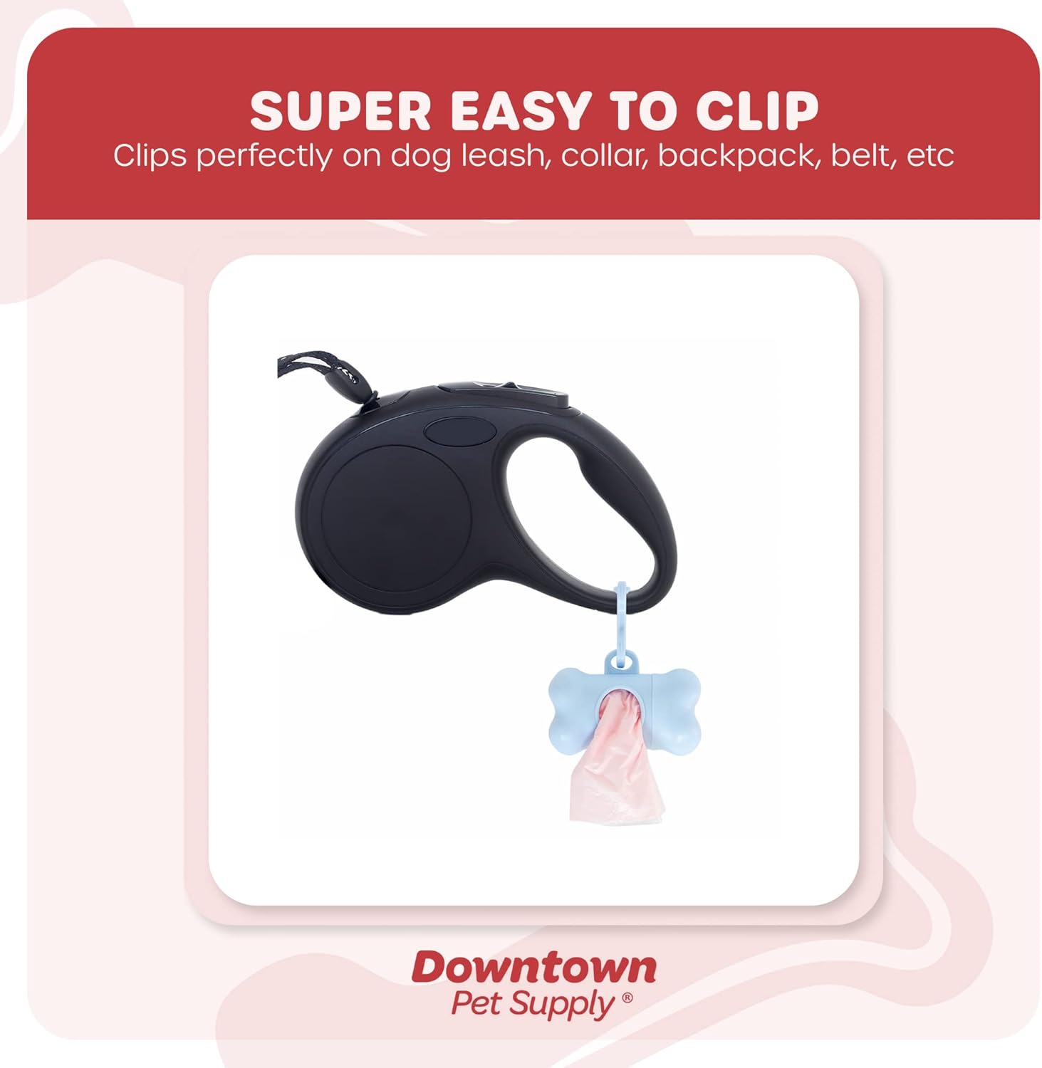 Downtown Pet Supply 1000 bolsas de basura perfumadas de lavanda para perros con dispensador de bolsas de excremento de perro, a prueba de fugas,