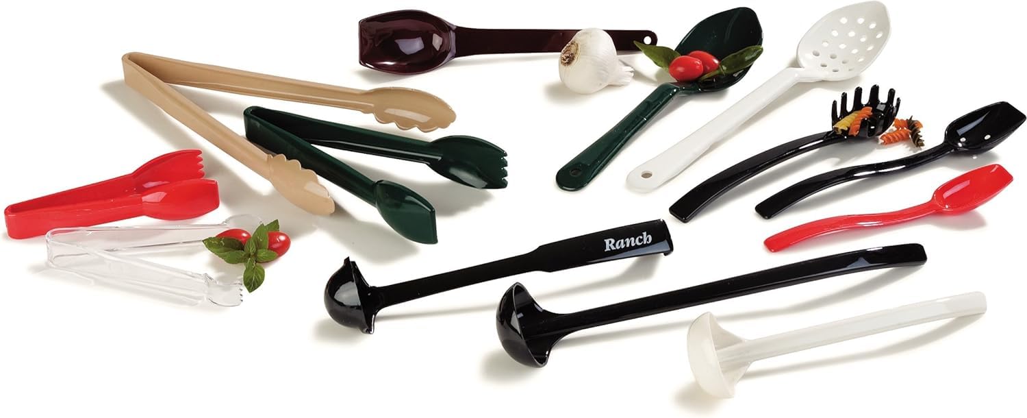 Carlisle Cucharas para servir ensaladabufé, macizas y perforadas, .25 onzas – .8 onzas., Negro, 1
