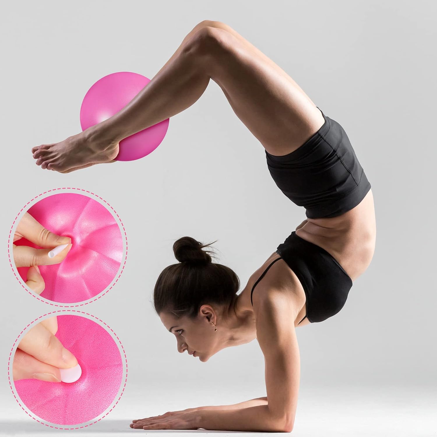 10 piezas de 9 pulgadas para ejercicios de pilates y terapia de pelota para yoga, estabilidad, flexión, entrenamiento, estiramiento, postura física,