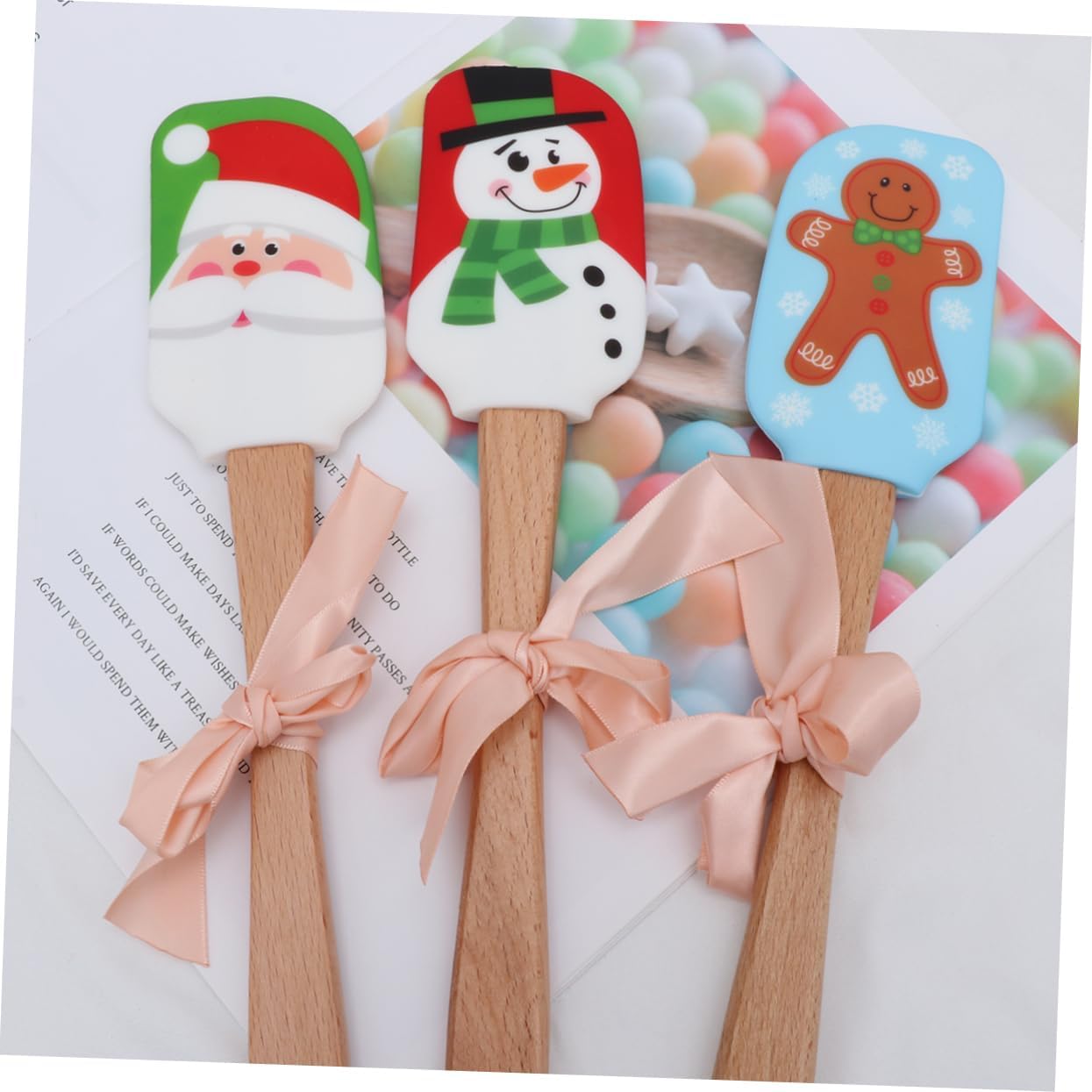 Abaodam 9 Pcs Butter Scraper for Restaurant Espatulas De Reposteria Bread Tools Christmas Scraper Tool Kitchen Scraper Christmas Silicone Spatula