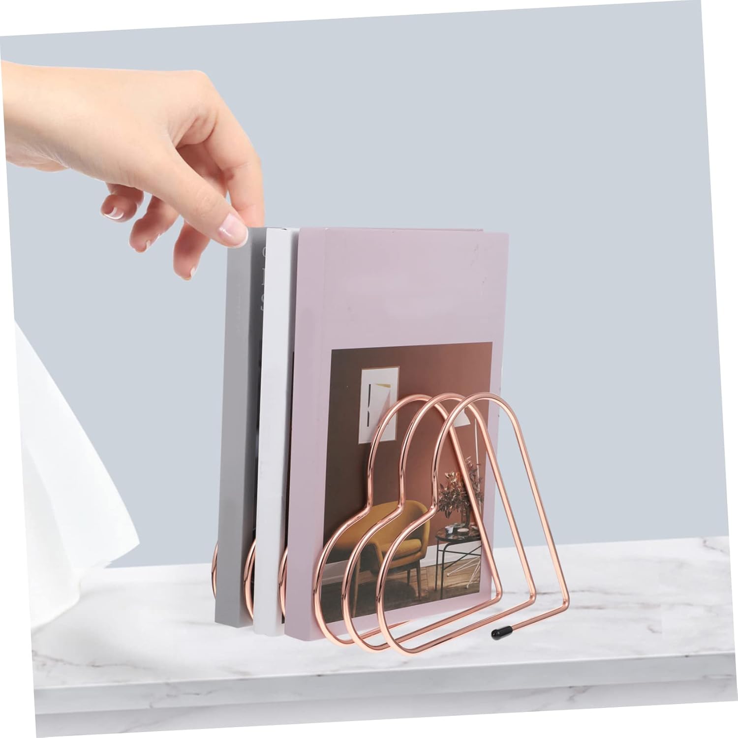 Ciieeo Sujetalibros para libros de oficina, soporte para documentos para escritorio, estantería resistente, soporte de libros de escritorio,
