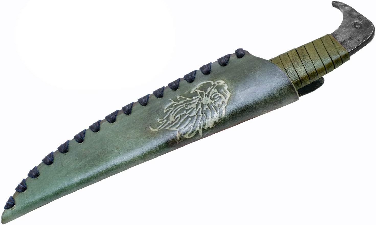 Toferner Cuchillo – Bird Head 2 – Cuchillo forjado a mano – Deportes – Estuche de cuero genuino hecho a mano- Hoja endurecida – Colección de arte –
