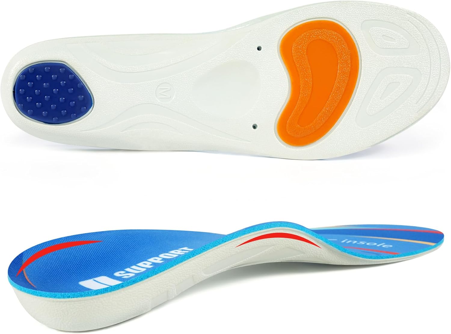 SUPPORTINSERT Alivio de la fascitis plantar, pies planos, soporte de arco, plantilla de gel para correr, para hombres y mujeres, plantillas