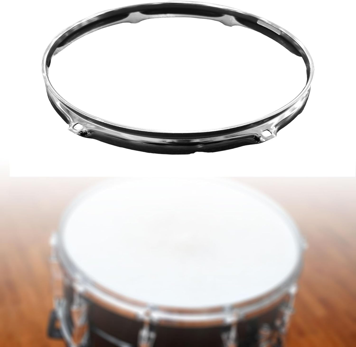 Aro de tambor de bateador de tambor, accesorio musical de acero de repuesto resistente de 6 agujeros, aro de instrumento de percusión para