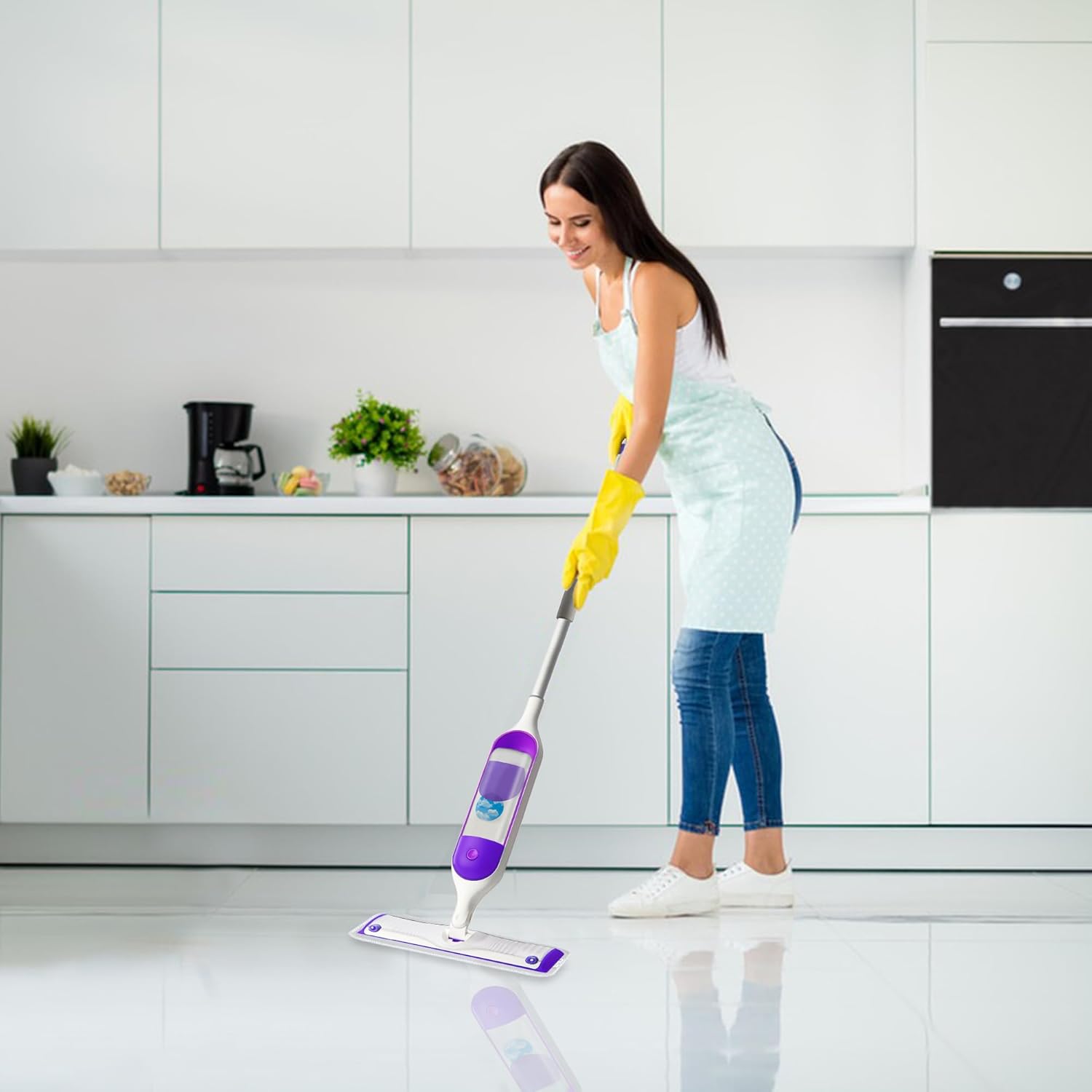 POPTEN – Almohadillas reutilizables para trapeador Swiffer PowerMop, almohadillas de microfibra de 15 pulgadas, repuestos de mopa eléctrica lavables