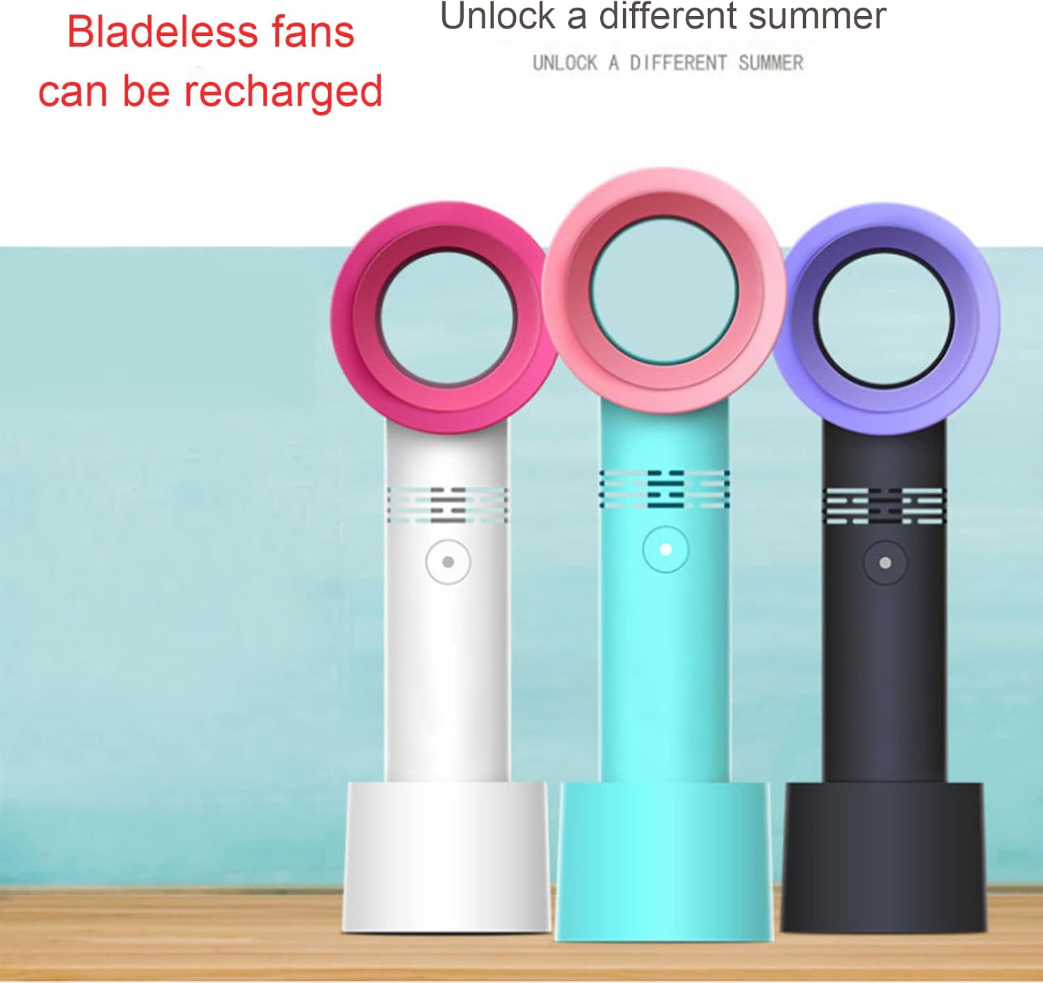 Mini ventilador portátil sin aspas para extensión de pestañas, silencioso portátil recargable, ventilador de pestañas de mano con 3 velocidades,