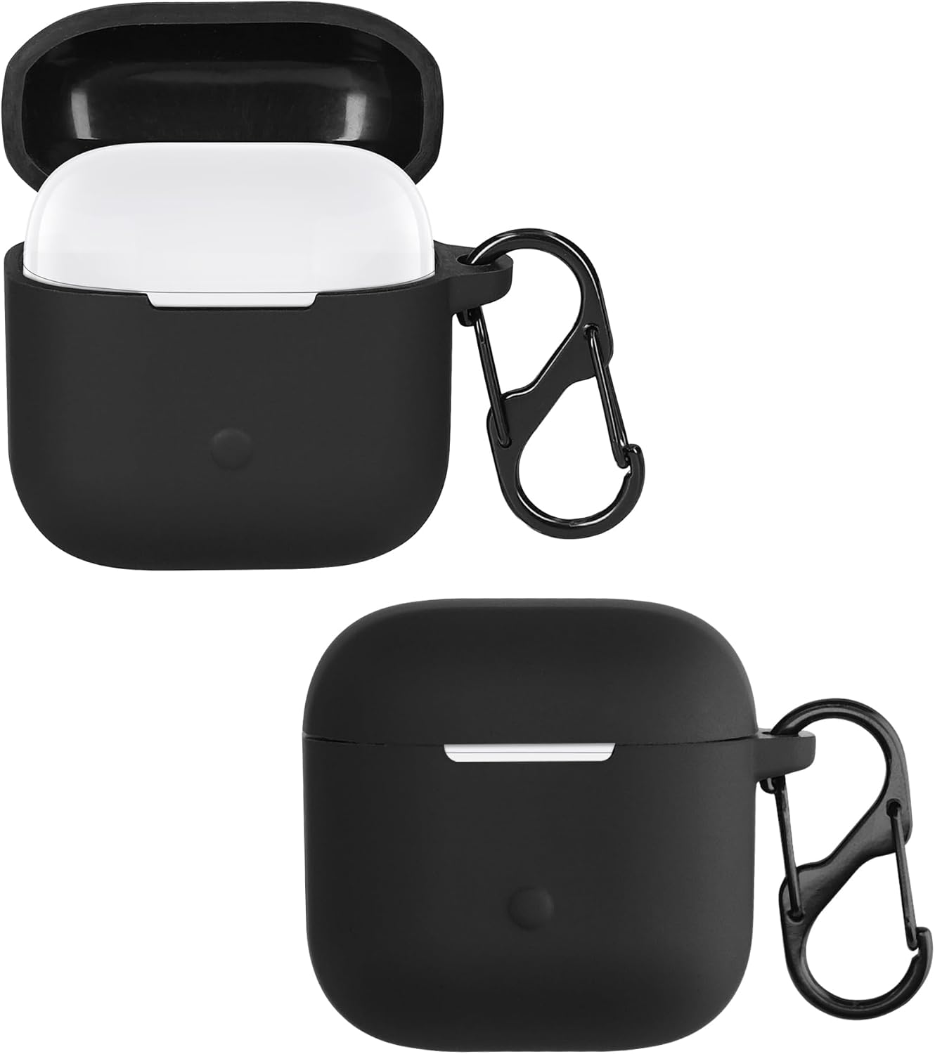 kwmobile Funda de silicona compatible con Xiaomi Redmi Buds 3 – Funda adhesiva con clip – Negro