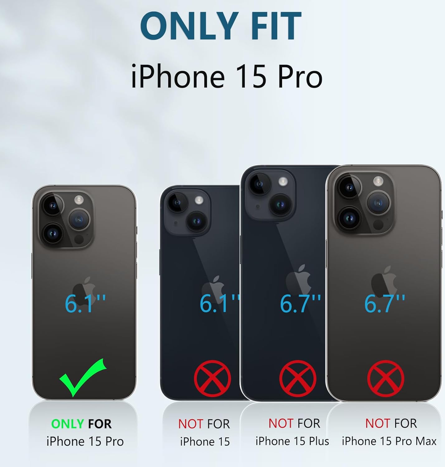 FNTCASE Funda para iPhone 15 Pro protección contra caídas y golpes de grado militar con soporte y tobogán  Protección resistente con textura de