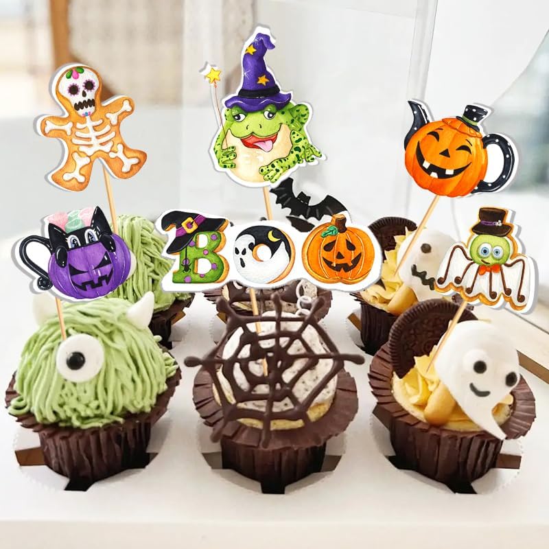 Decoración para cupcakes para fiesta de Halloween (calabazas)