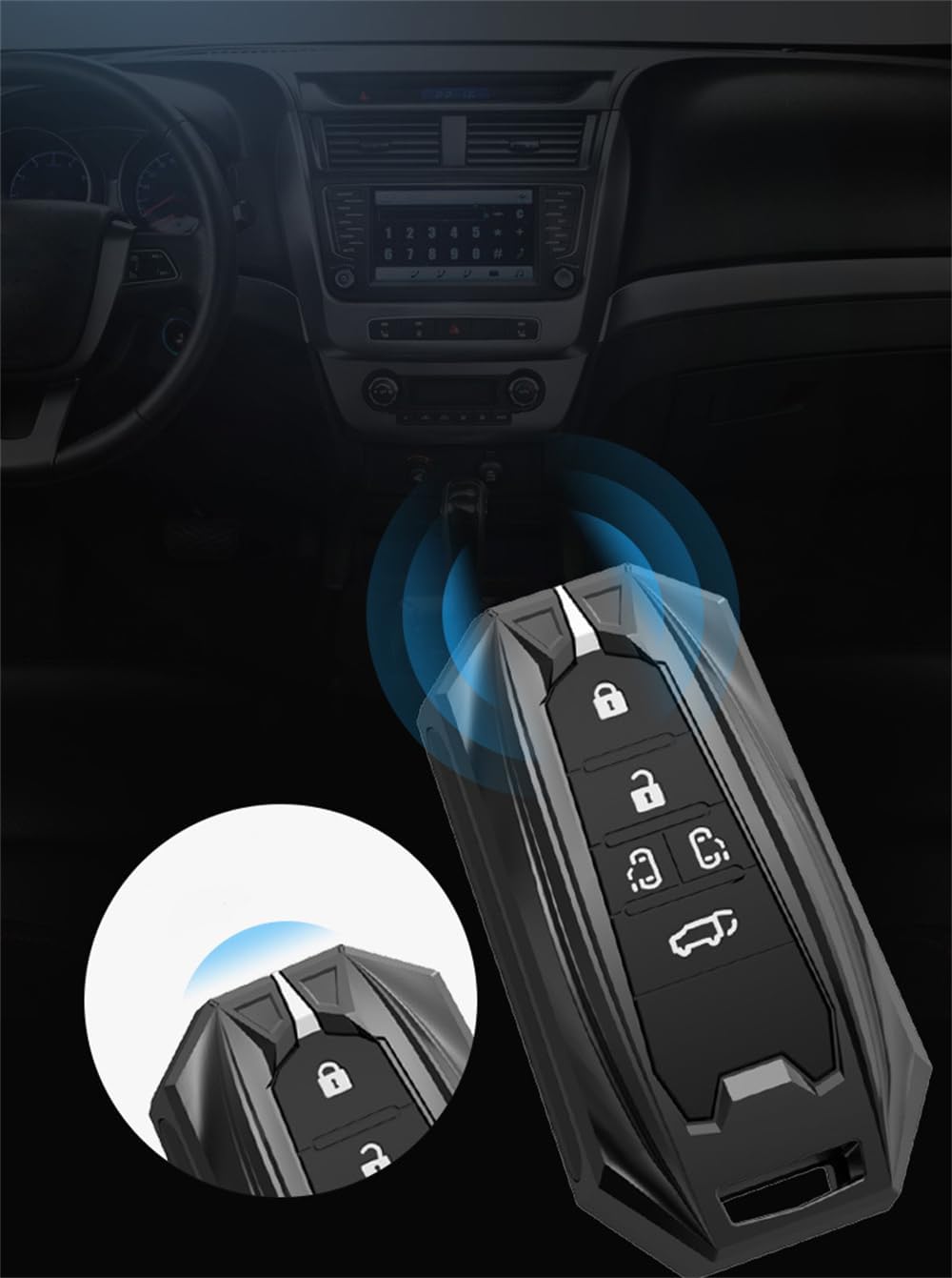 Funda de aleación de zinc compatible con Toyota Sienna 2021 2022 2023 6 botones