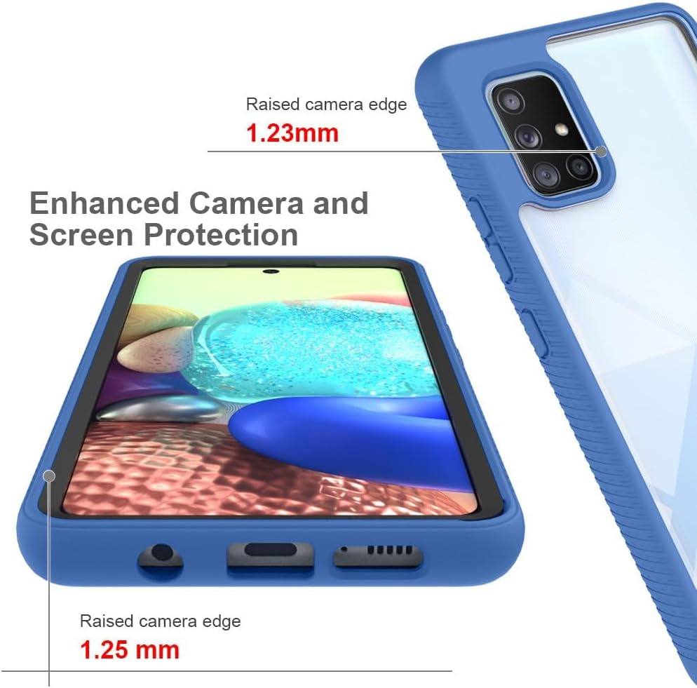 Asuwish Funda de teléfono para Samsung Galaxy A71 5G con protector de pantalla de vidrio templado y soporte delgado, híbrida, resistente, funda