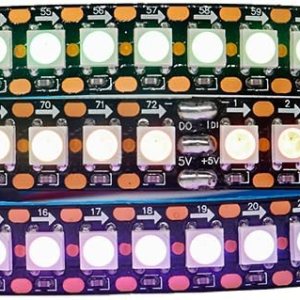 Tira LED RGB direccionable individualmente 3.2FT 5050 SMD con WS2812 IC Control inteligente Flexible sueño a todo color 144Pixelsm Negro PCB Luz Tira LED RGB direccionable individualmente 3.2FT 5050 SMD con WS2812 IC Control inteligente Flexible sueño a todo color 144Pixelsm Negro PCB Luz