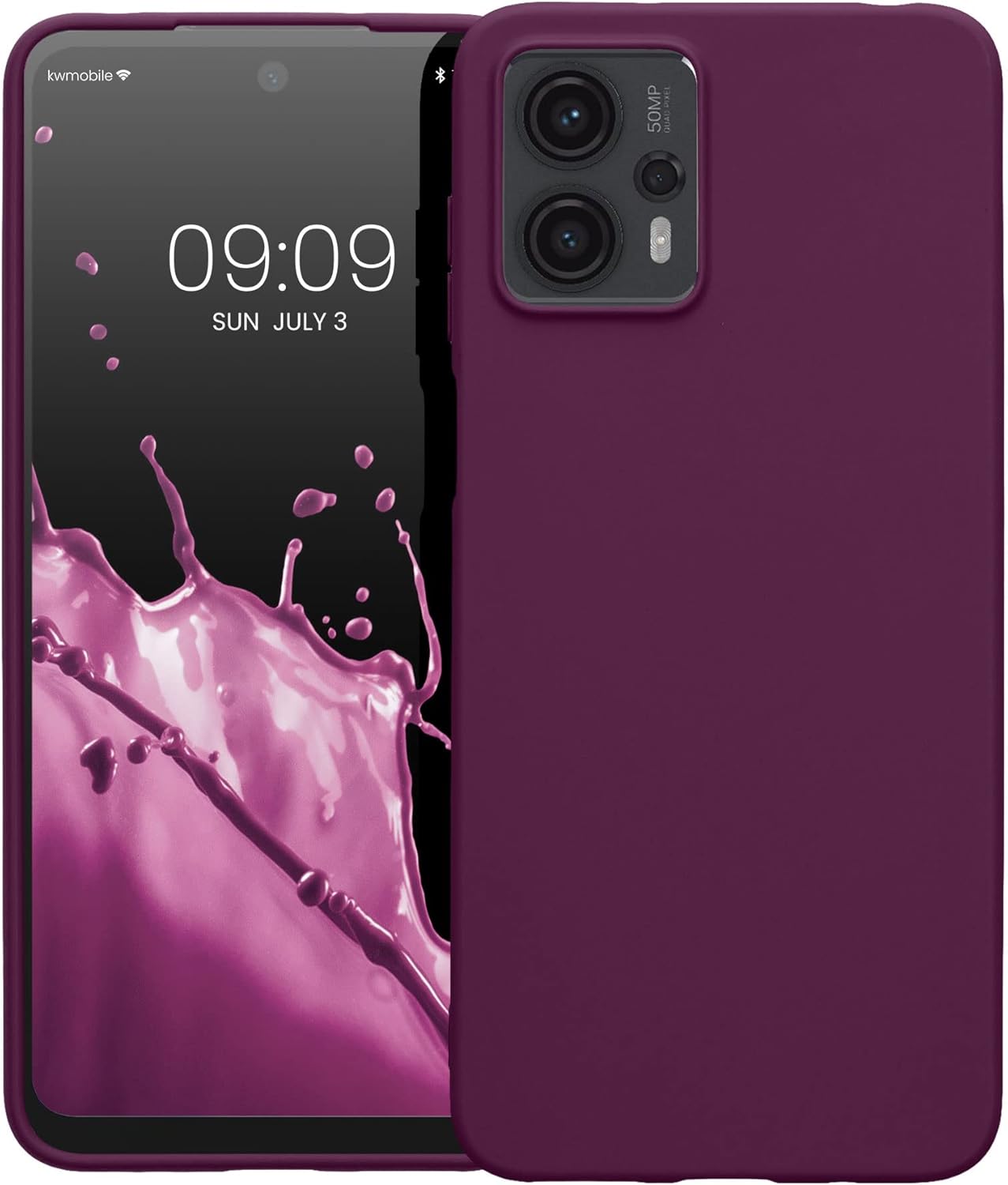 kwmobile Funda compatible con Motorola Moto G23  Moto G13 – Funda protectora de silicona TPU suave y delgada – Violeta burdeos