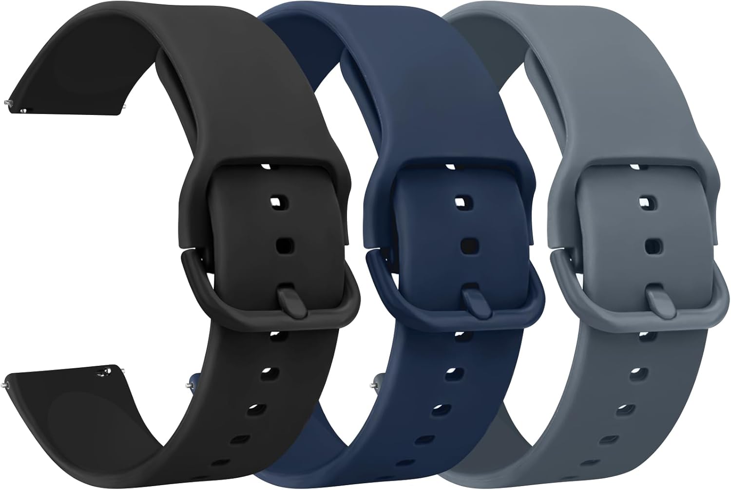 Meliya Correas de reloj de silicona, liberación rápida, 0.787 in, 0.866 in, correa de repuesto de silicona suave para mujeres y hombres
