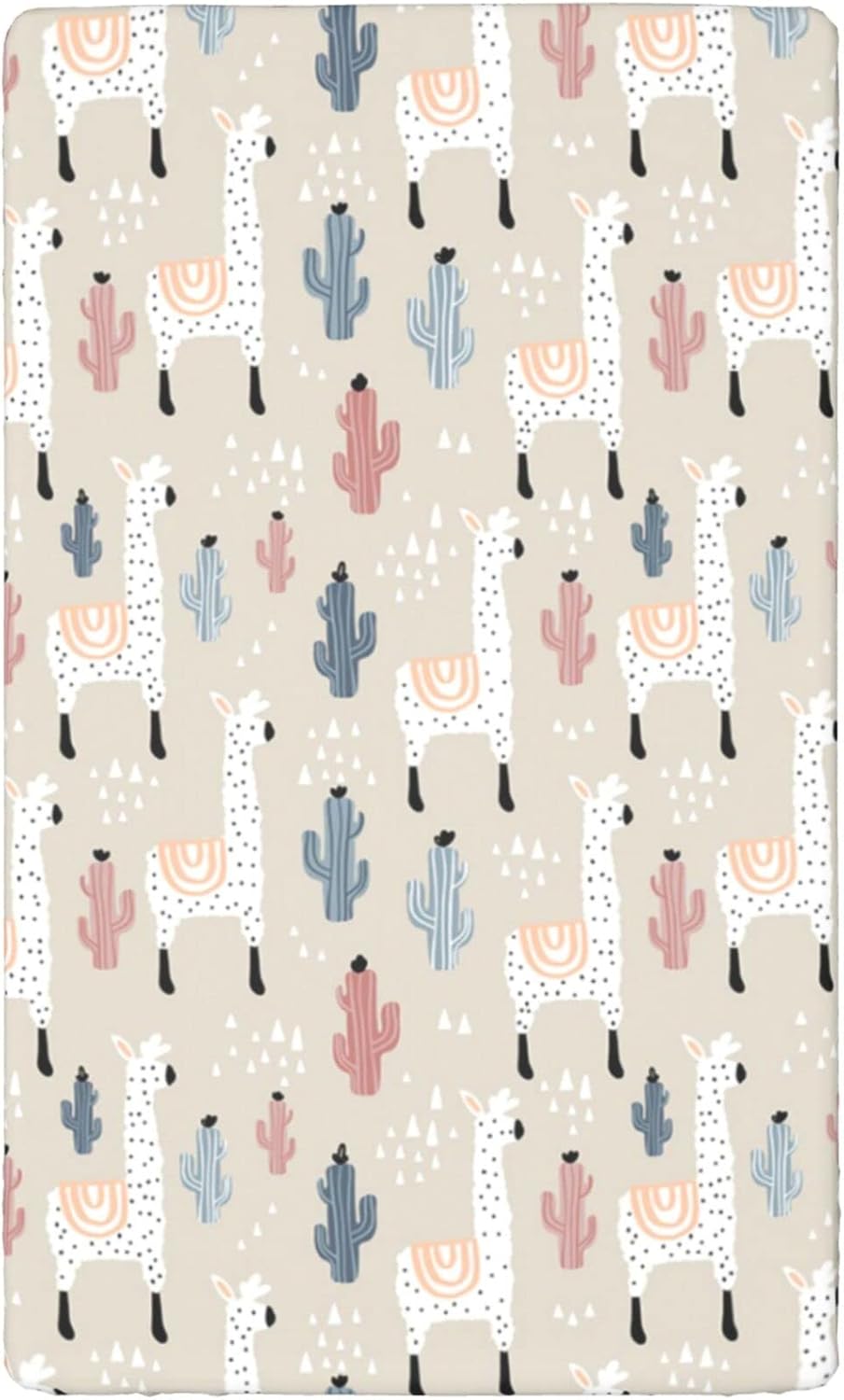 Sábanas bajeras ajustables con temática de llama, sábanas portátiles para cuna para niños pequeños, ideal para habitación de niño o niña o