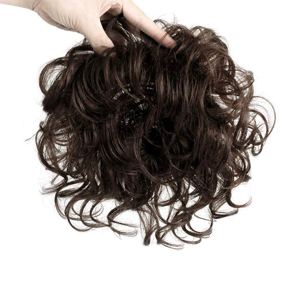 Peluca de cabello humano corto para mujer, con cierre de cabello rizado, postizo superior con clip, pieza de repuesto de cabello natural para
