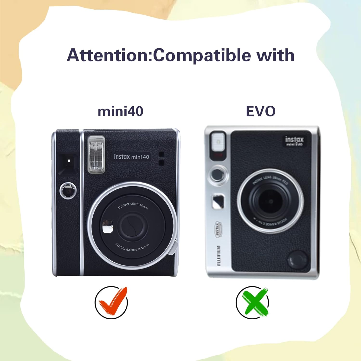 MUZIRI KINOKOO Instax Mini 40 – Funda transparente compatible con cámara instantánea Fuji Instax Mini 40  Polaroid Mini 40 – Carcasa rígida de PVC