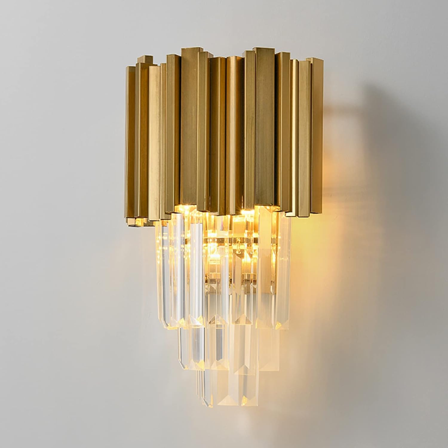 E12 Base dorada y apliques de pared de cristal de cristal, lámpara de pared de cristal moderna lámpara de pared de cristal dorado